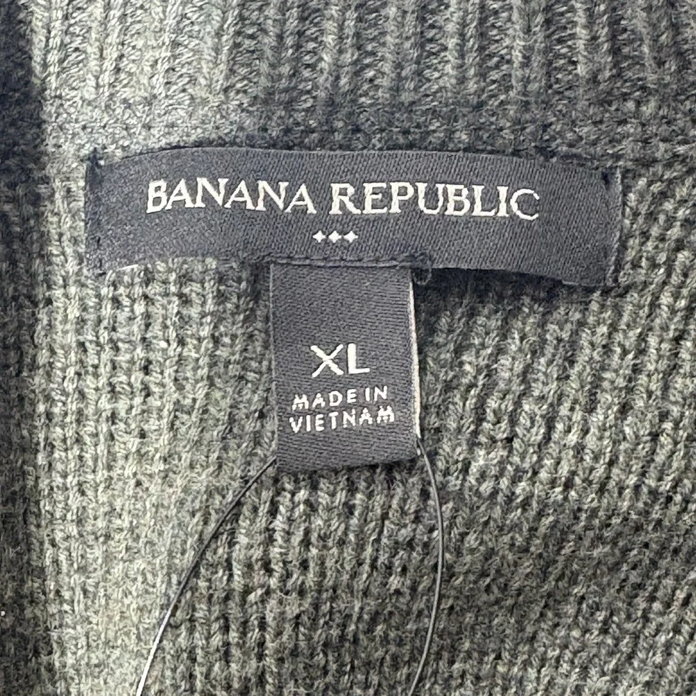 Banana Republic Mens Button Up Cardigan Sweater Size XL Olive Green Cotton Blend